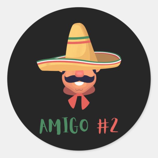 Sticker Rond Amigo mexicain amusant #2 Groupe correspondant do- (Devant)