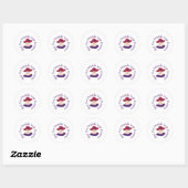Sticker Rond Amis Casquettes rouges (Feuille)
