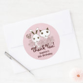 Sticker Rond Amis d'animaux roses pour toujours Anniversaires d (Enveloppe)