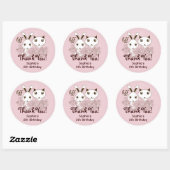 Sticker Rond Amis d'animaux roses pour toujours Anniversaires d (Feuille)