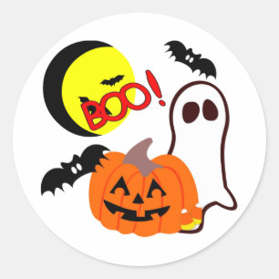 Sticker Rond Amis de fantôme de Halloween
