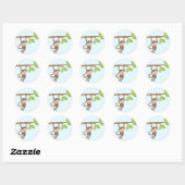 Sticker Rond Amis de safari (Feuille)