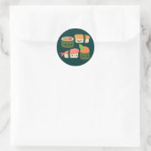 Sticker Rond Amis de sushi (Sac)