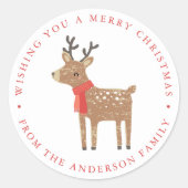 Sticker Rond Amis d'hiver | Reindeer Holiday (Devant)