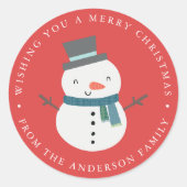 Sticker Rond Amis d'hiver | Snowman Holiday (Devant)
