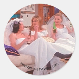 Sticker Rond AMIS™ Les filles en robe Mariage