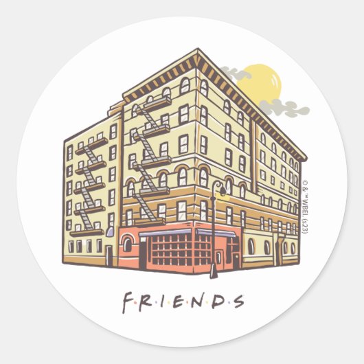 Sticker Rond AMIS™ | Monica's Apartment Building (Devant)