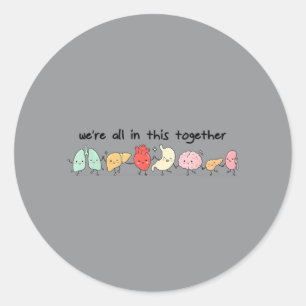 Sticker Rond Amis organes mignons infirmière de soins de santé
