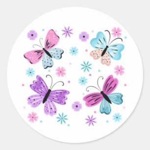 Sticker Rond Amis Papillons