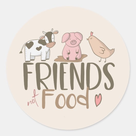 Sticker Rond Amis pas de nourriture 2 (Devant)