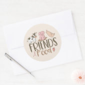 Sticker Rond Amis pas de nourriture 2 (Enveloppe)