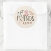 Sticker Rond Amis pas de nourriture 2 (Sac)