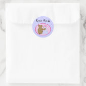 Sticker Rond Amis pour toujours rose (Sac)