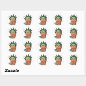 Sticker Rond Amis Succulents (Feuille)