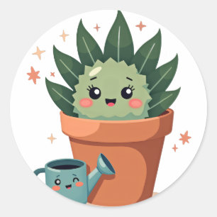 Sticker Rond Amis Succulents