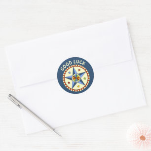 Sticker Rond Amish - Signe Hexadécimal Étoiles - BONNE CHANCE 1