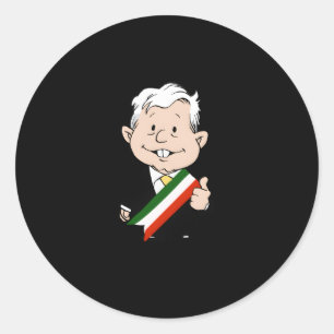Sticker Rond Amlo Muã±Eco Amlito Amor Con Amor Se Paga Coon Mex