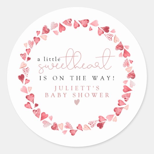 Sticker Rond AMORE Petit Ami Baby shower Saint Valentin (Devant)