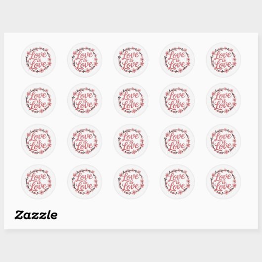 Sticker Rond Amour (Feuille)