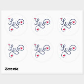 Sticker Rond Amour (Feuille)