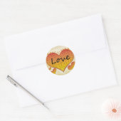 Sticker Rond Amour 1 Corinthiens 13 Coeurs (Enveloppe)