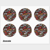 Sticker Rond Amour 2 (Feuille)