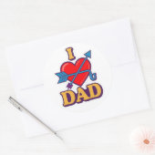 Sticker Rond Amour à PAPA (Enveloppe)