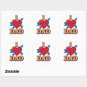 Sticker Rond Amour à PAPA (Feuille)