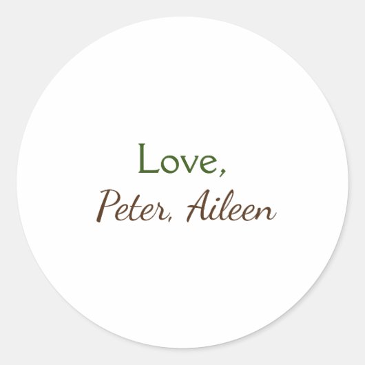 Sticker Rond amour ajouter un nom simple texte modifiable minim (Devant)