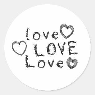 Sticker Rond Amour, Amour, Amour