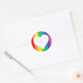 Sticker Rond amour arc en ciel : (Enveloppe)