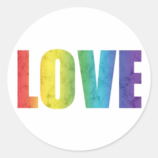 Sticker Rond AMOUR arc-en-ciel (Devant)