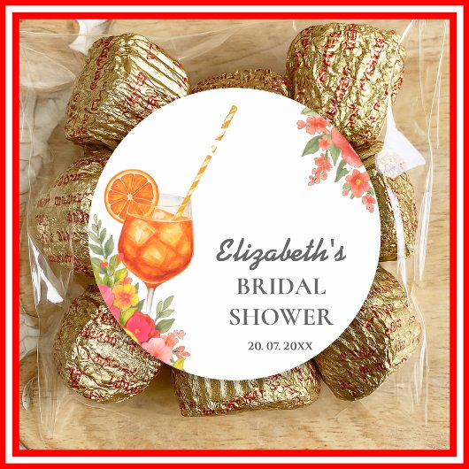 Sticker Rond Amour au Premier Spritz Citron Orange Fête de Mari