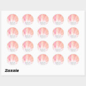 Sticker Rond *~* Amour Blushing Pink Energy Healing Hand Rays (Feuille)