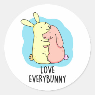 Sticker Rond Amour Chaque Lapin Drôle Lapin Pun