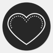 Sticker Rond Amour Coeur Blanc Saint Valentin (Devant)