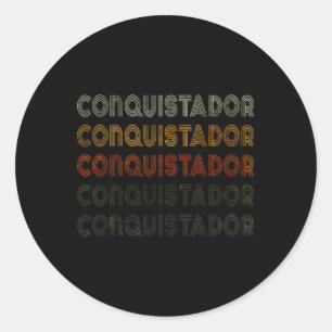 Sticker Rond Amour Coeur Conquistador Grunge Style Vintage Conq