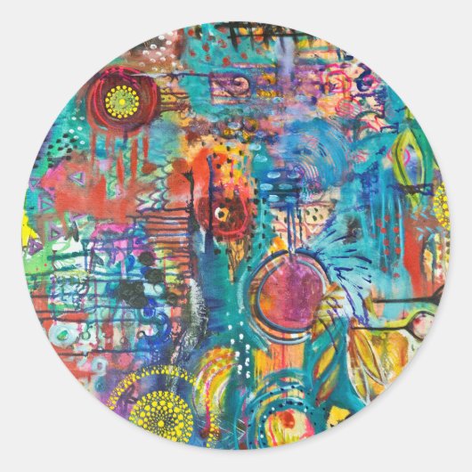 Sticker Rond Amour couleur primaire (Devant)