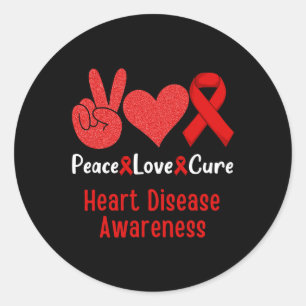 Sticker Rond Amour Cure Maladie cardiaque Mois de sensibilisati
