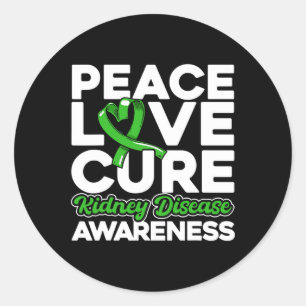 Sticker Rond Amour Cure Maladie rénale Sensibilisation 1
