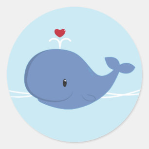 Sticker Rond Amour de baleine