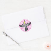 Sticker Rond Amour de calopsitte (Enveloppe)