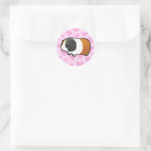 Sticker Rond Amour de cobaye (cheveux lisses) (Sac)