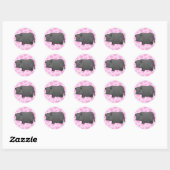 Sticker Rond Amour de Cochon Miniature (Feuille)