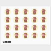 Sticker Rond Amour de Cupcake (Feuille)