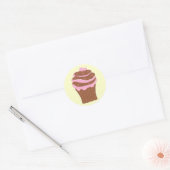 Sticker Rond Amour de Cupcake (Enveloppe)