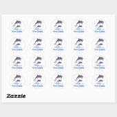 Sticker Rond Amour de dauphin (Feuille)