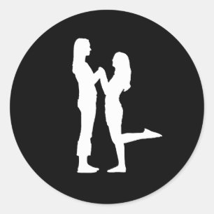 Sticker Rond Amour de fille -