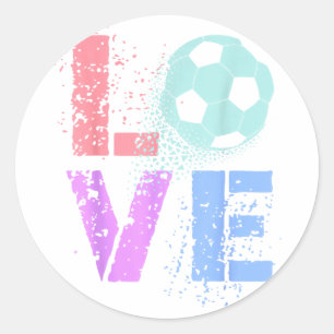 Sticker Rond Amour de foot adorable Saint-Valentin Maman Crampo