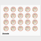 Sticker Rond Amour de hibou (Feuille)